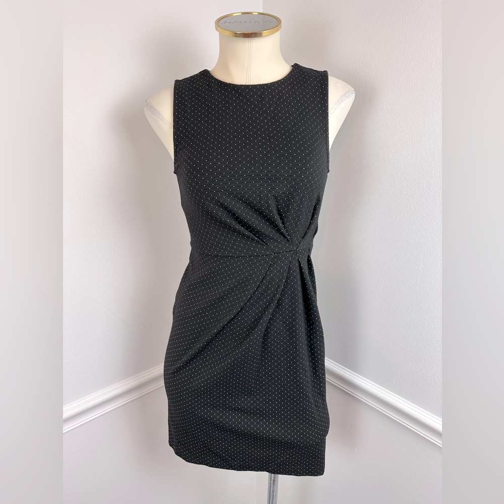 BANANA REPUBLIC Black Sleeveless Stretch Career Dress Side Ruching | Size 00P